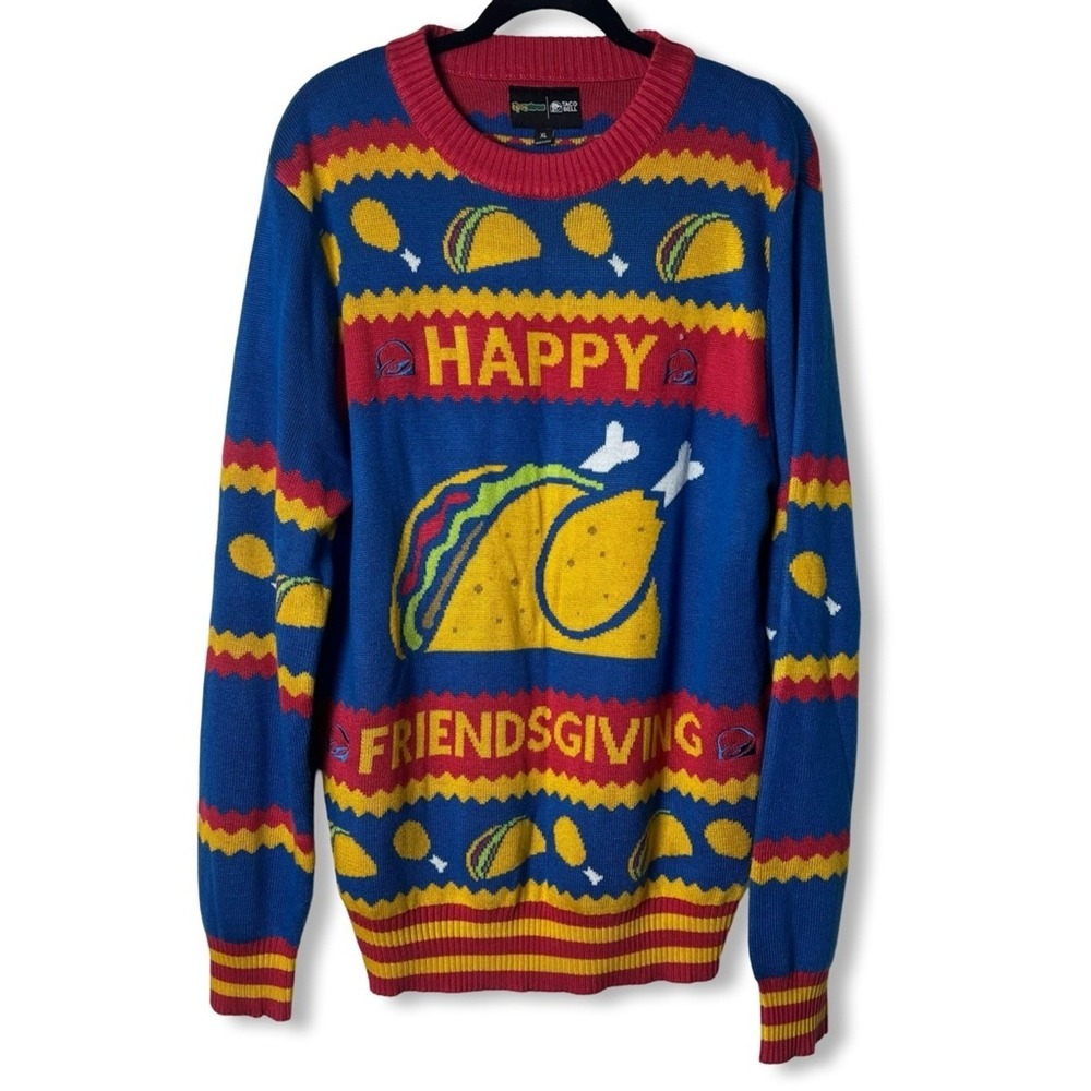Tipsy Elves x Taco Bell Holiday Happy Friendsgiving Sweater Unisex Sz. XL